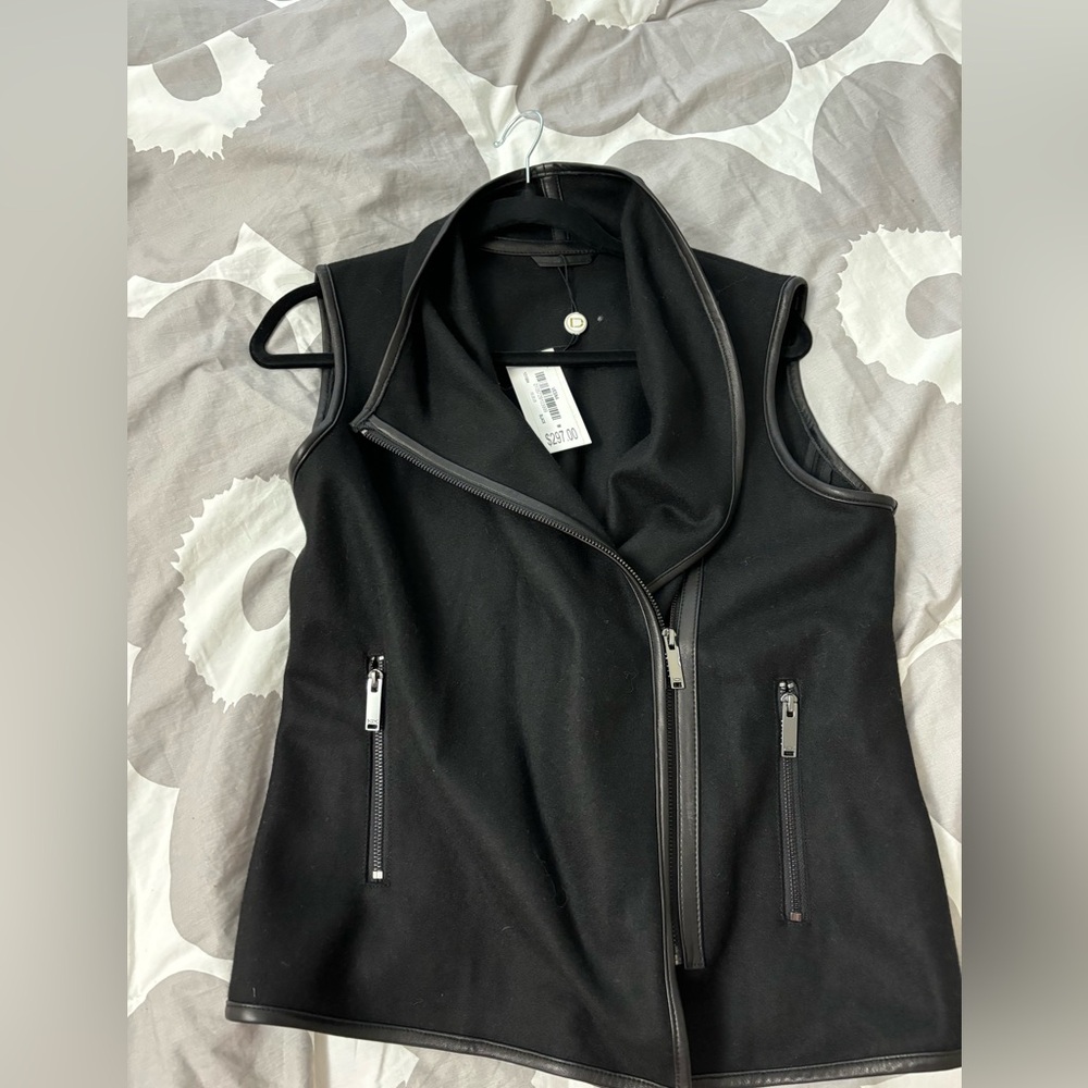 Last season’s Danier leather and wool vest that sold out quickly.